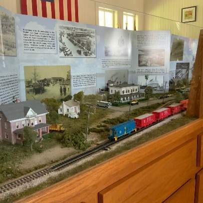 Model train on exhibit