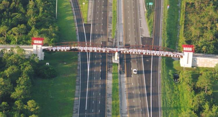 Trans-Florida Central Railroad Trail going over I-95